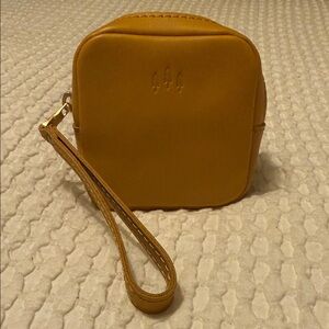 Portland Leather Goods Sunflower Yellow Leather Square Wristlet